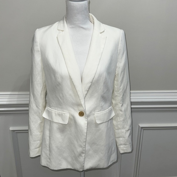 LOFT Women’s Fluid Modern Blazer Whisper White Jacket sz 4 - Picture 4 of 13